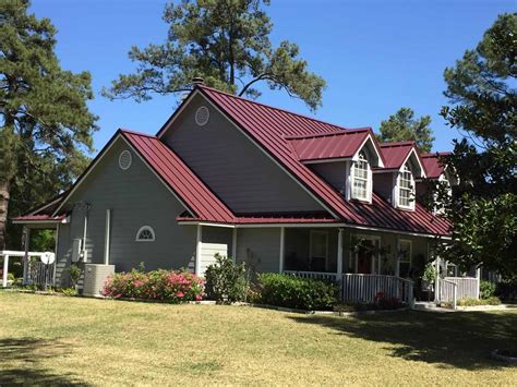 houses pics with red metal roofs|colonial red metal roofing.